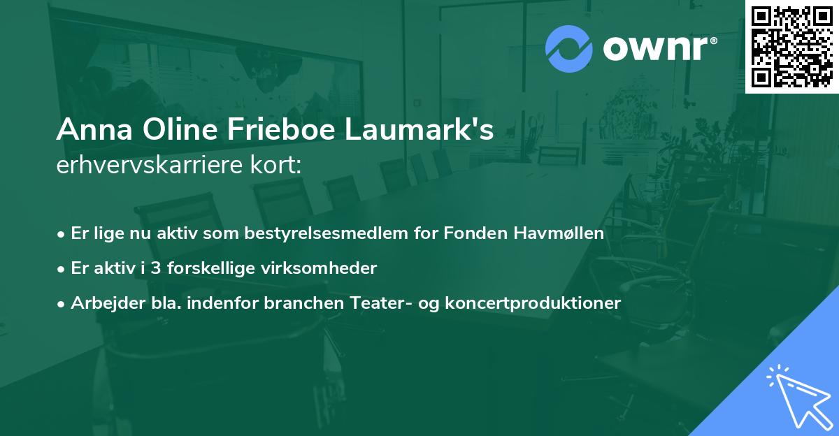 Anna Oline Frieboe Laumark's erhvervskarriere kort