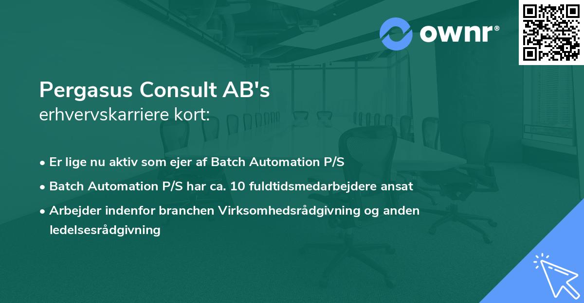 Pergasus Consult AB's erhvervskarriere kort