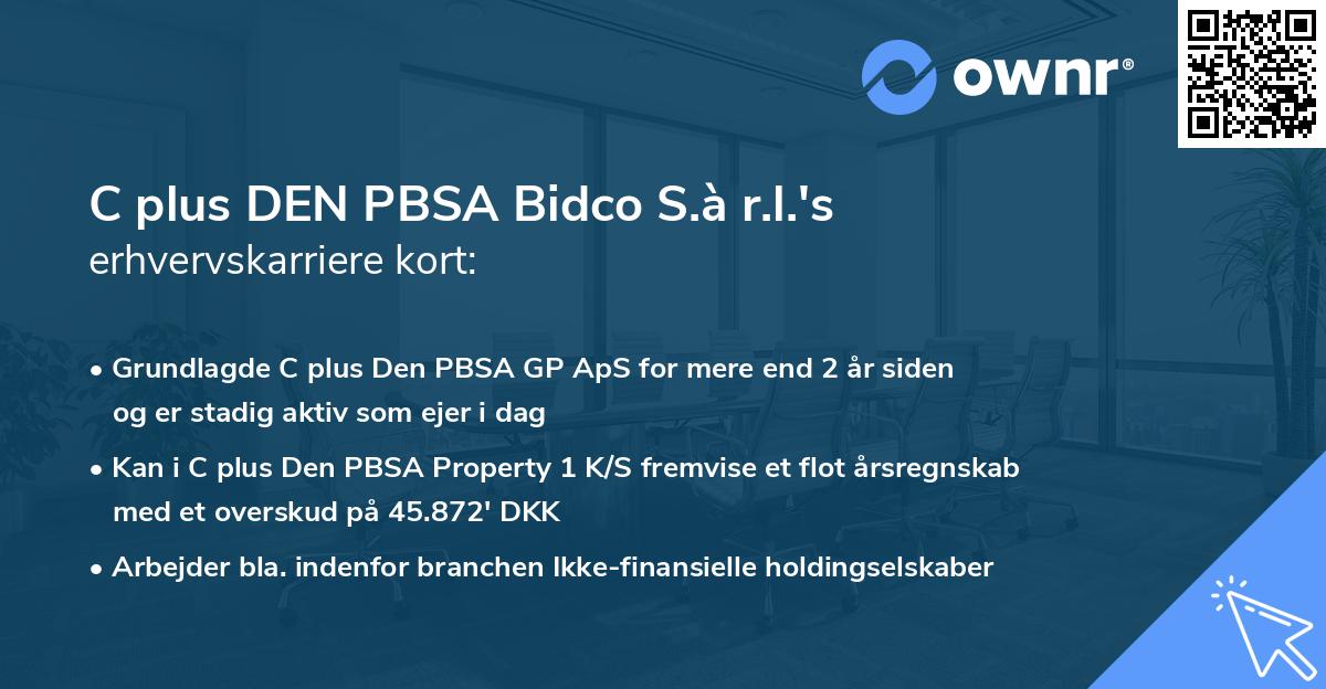 C plus DEN PBSA Bidco S.à r.l.'s erhvervskarriere kort