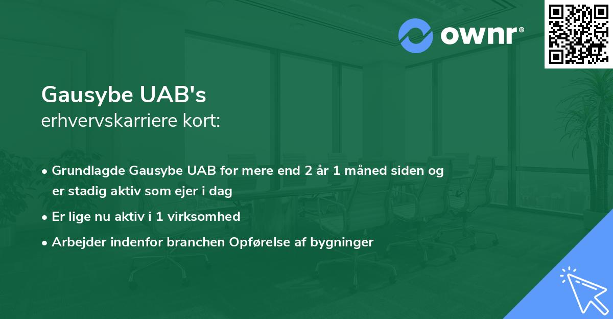 Gausybe UAB's erhvervskarriere kort