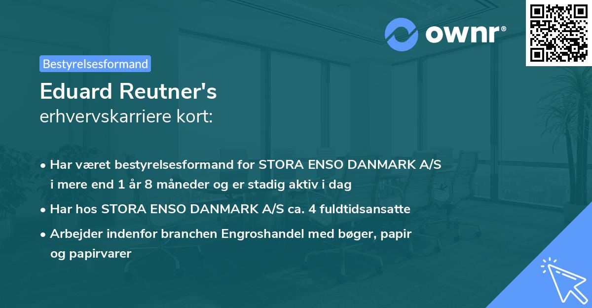 Eduard Reutner's erhvervskarriere kort