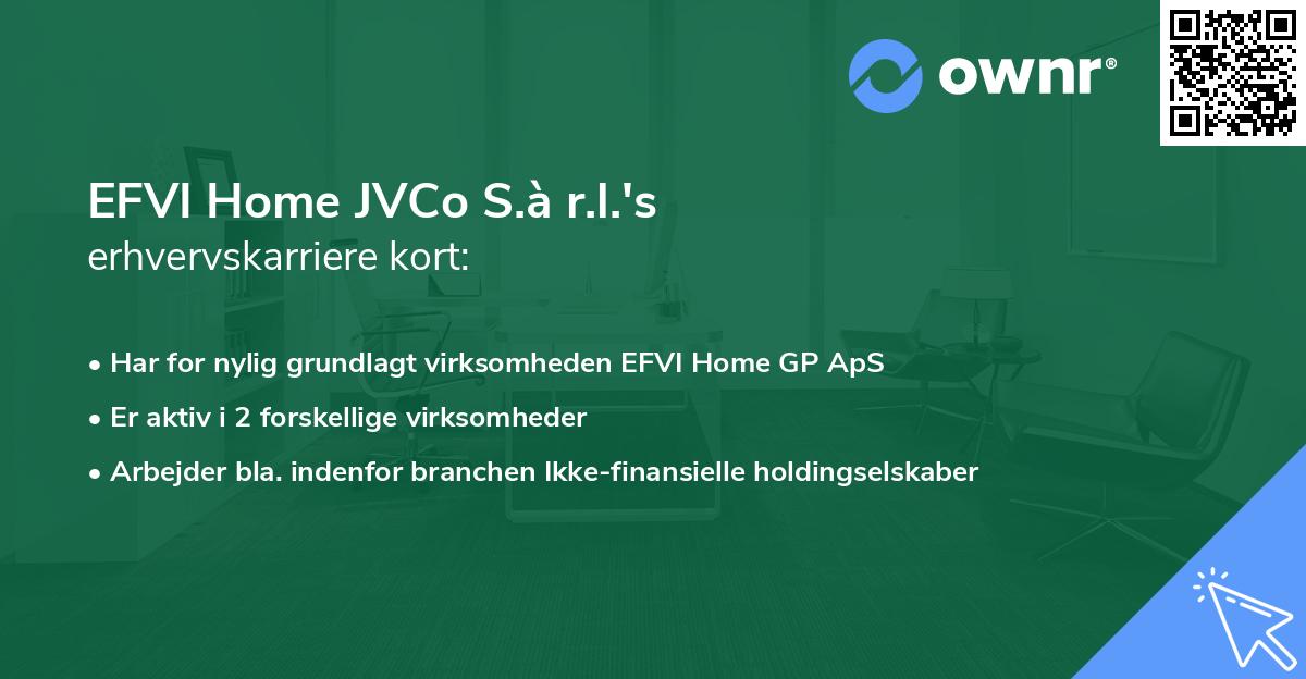 EFVI Home JVCo S.à r.l.'s erhvervskarriere kort