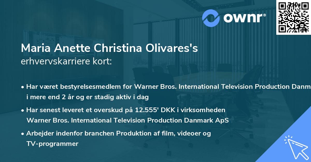 Maria Anette Christina Olivares's erhvervskarriere kort