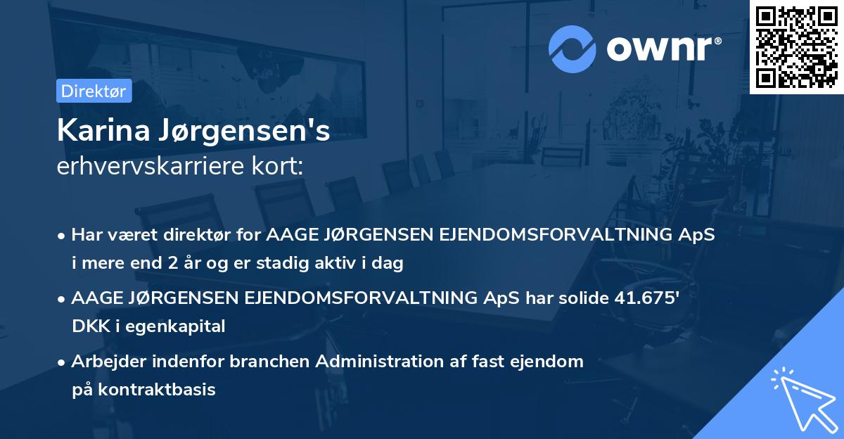 Karina Jørgensen's erhvervskarriere kort