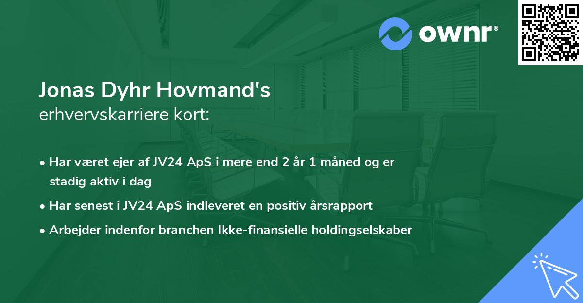 Jonas Dyhr Hovmand's erhvervskarriere kort