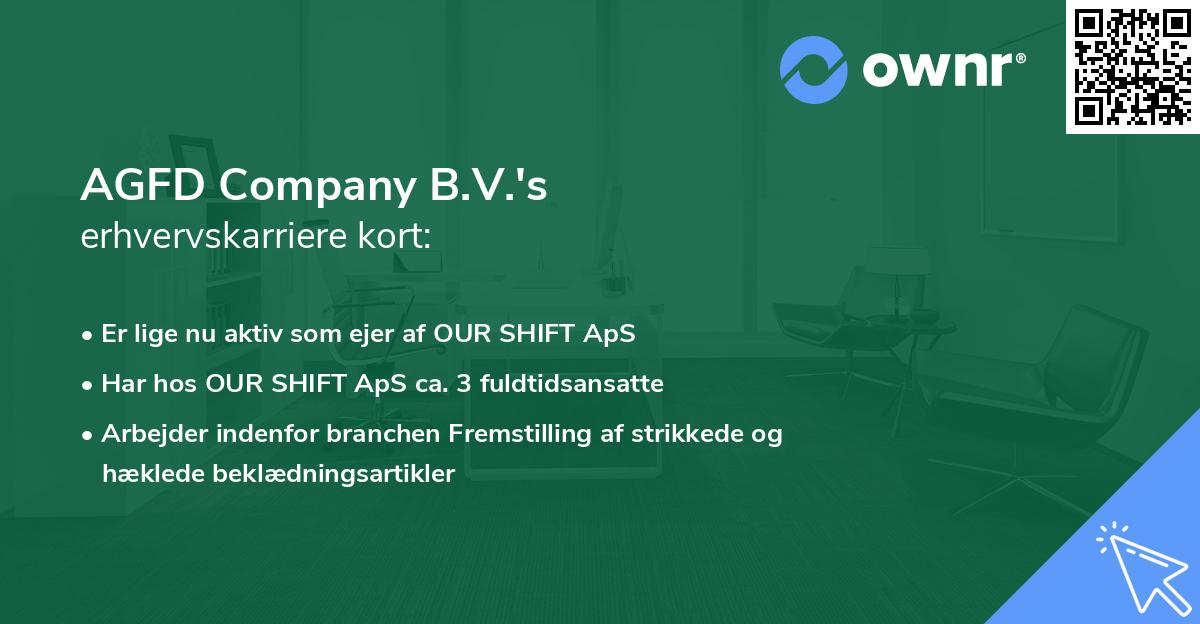 AGFD Company B.V.'s erhvervskarriere kort