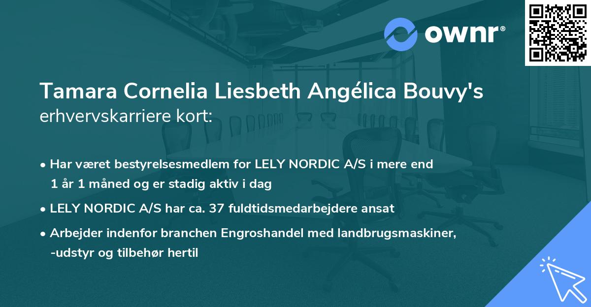 Tamara Cornelia Liesbeth Angélica Bouvy's erhvervskarriere kort