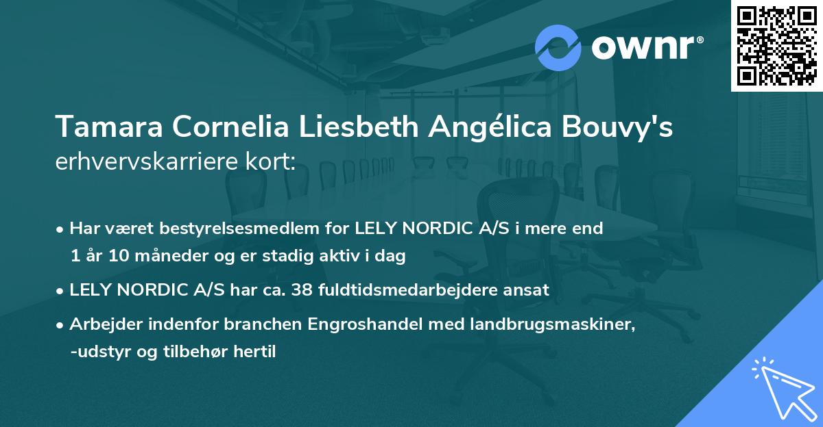 Tamara Cornelia Liesbeth Angélica Bouvy's erhvervskarriere kort