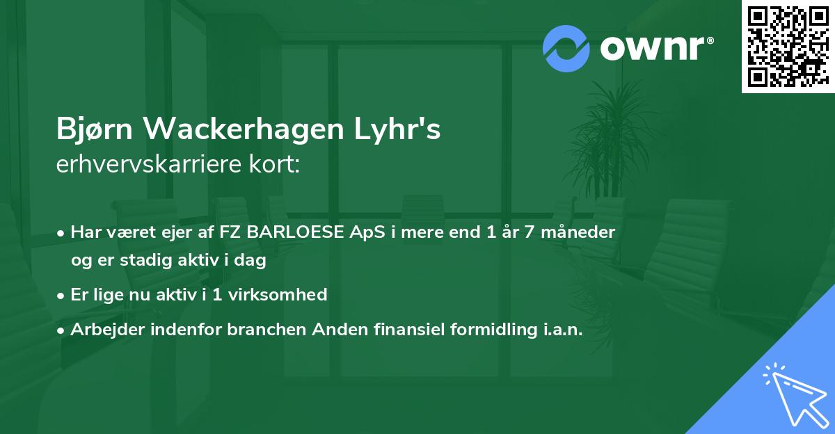 Bjørn Wackerhagen Lyhr's erhvervskarriere kort