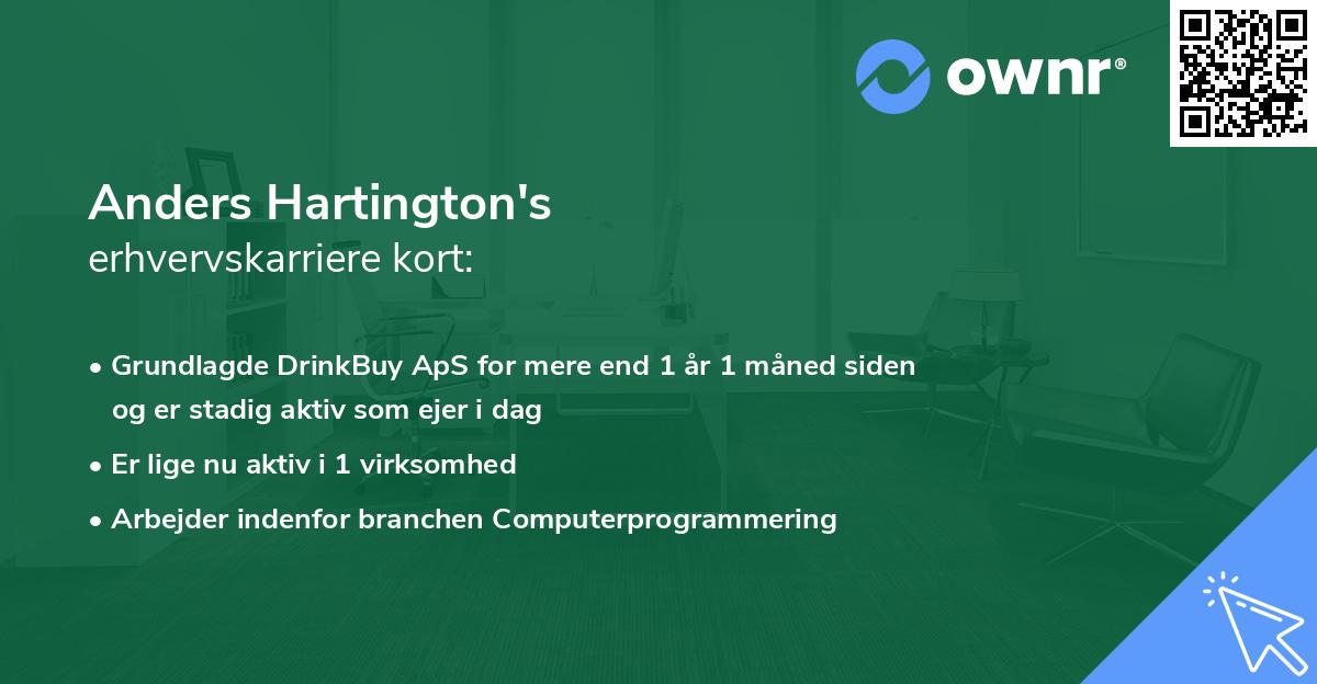 Anders Hartington's erhvervskarriere kort