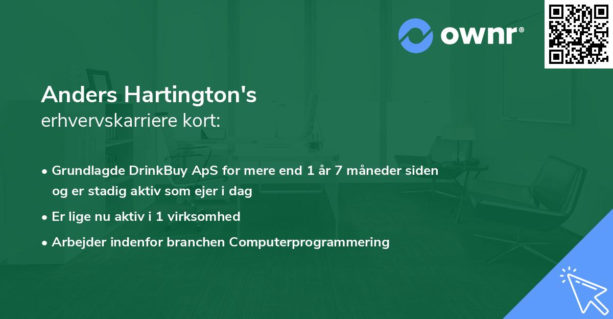 Anders Hartington's erhvervskarriere kort