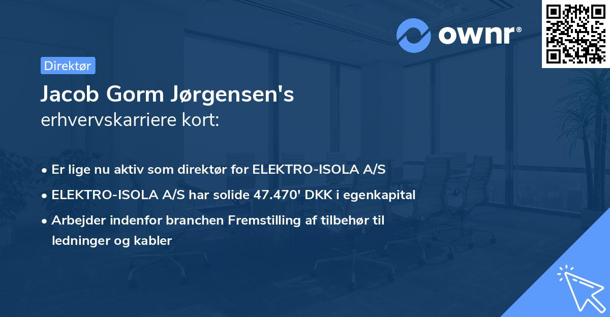 Jacob Gorm Jørgensen's erhvervskarriere kort