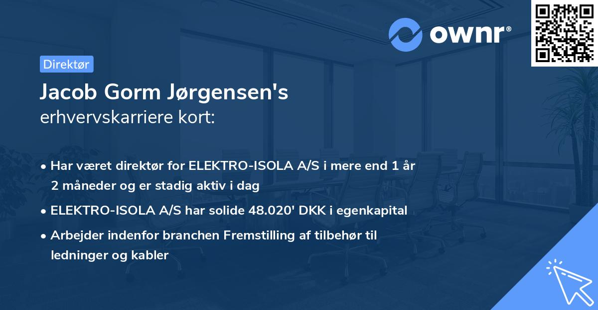 Jacob Gorm Jørgensen's erhvervskarriere kort