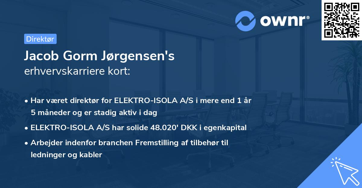 Jacob Gorm Jørgensen's erhvervskarriere kort
