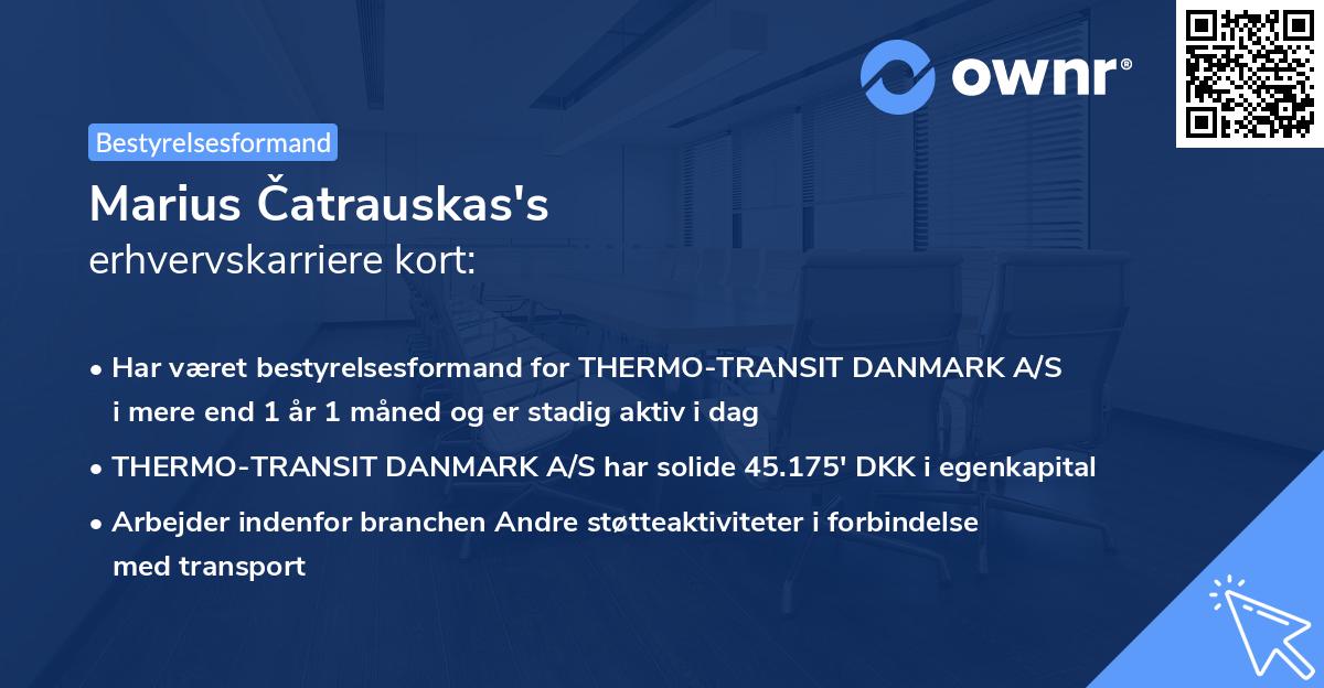Marius Čatrauskas's erhvervskarriere kort