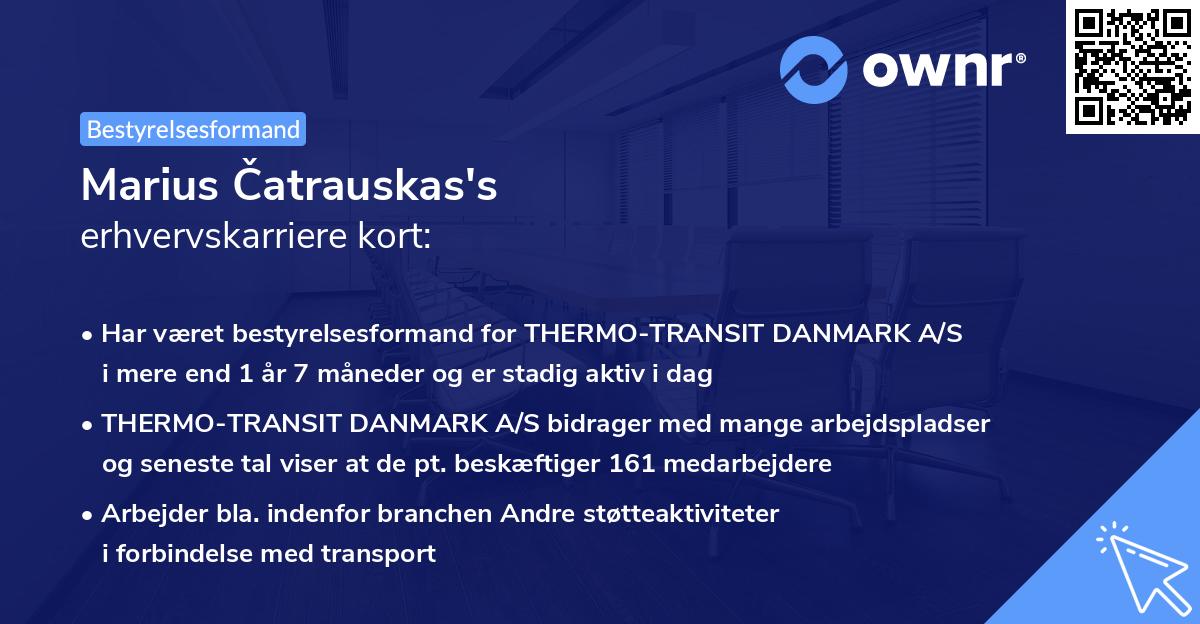 Marius Čatrauskas's erhvervskarriere kort