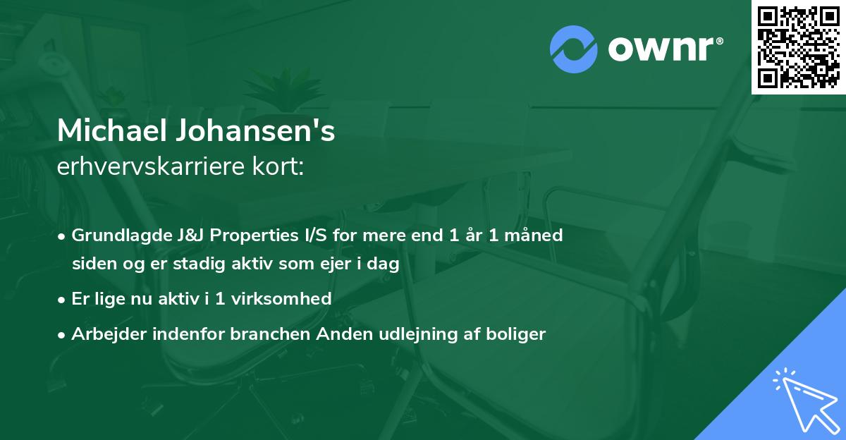 Michael Johansen's erhvervskarriere kort