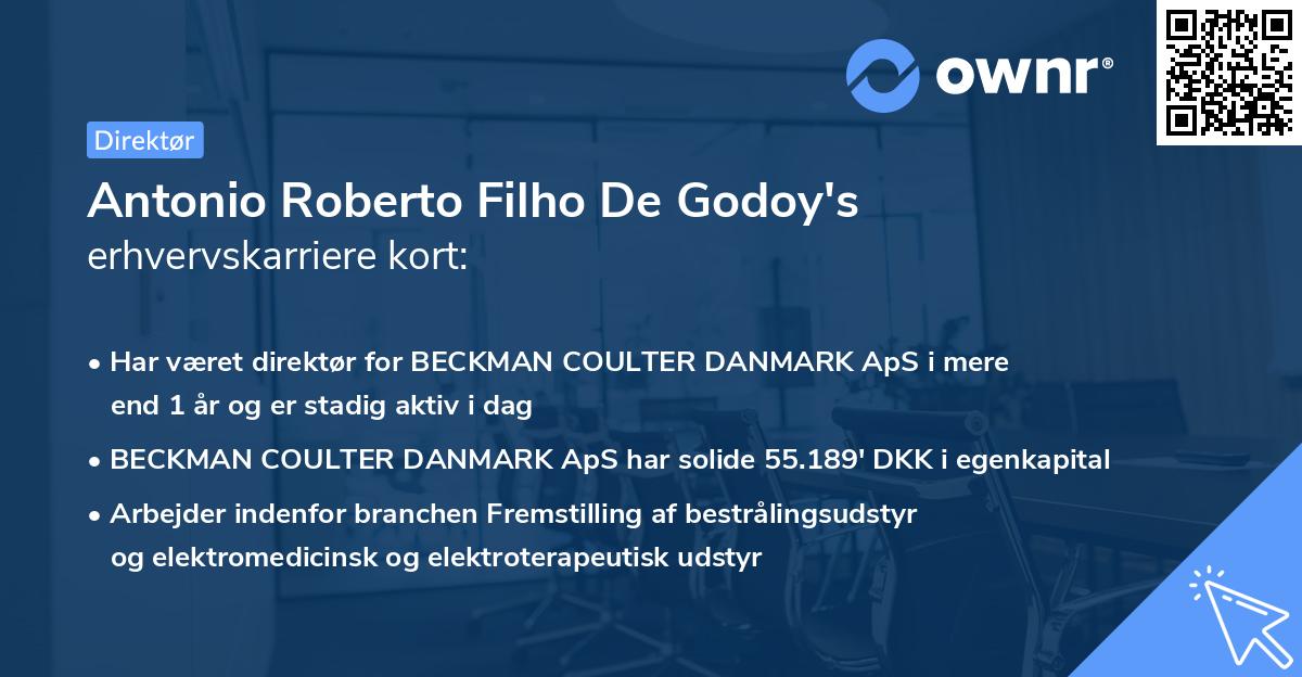 Antonio Roberto Filho De Godoy's erhvervskarriere kort