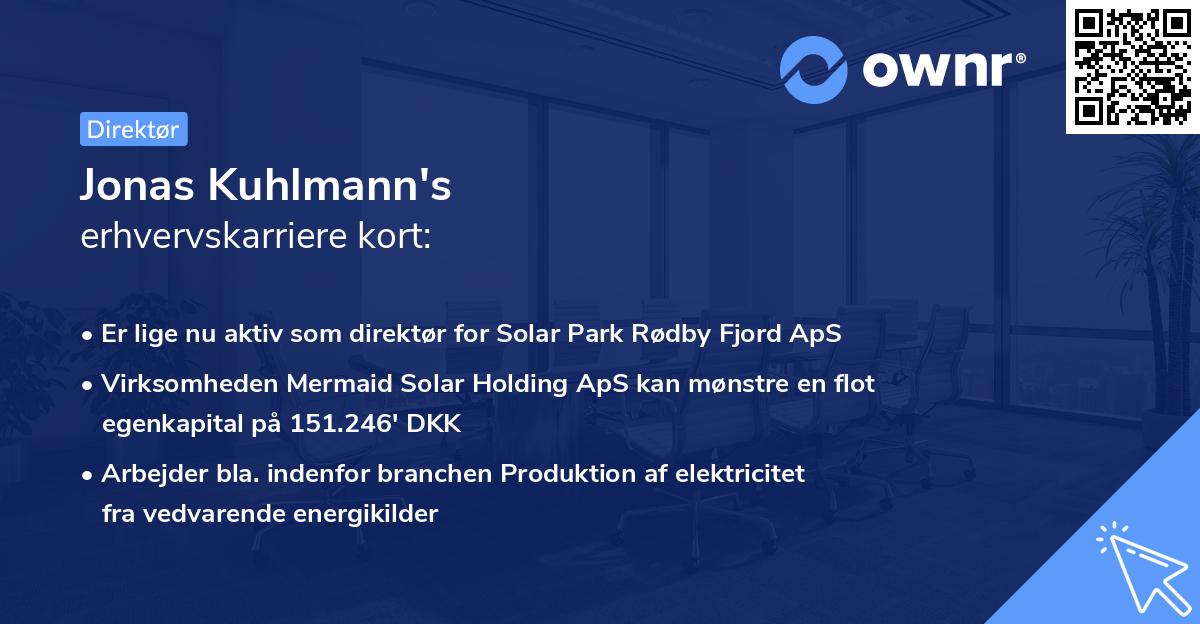 Jonas Kuhlmann's erhvervskarriere kort