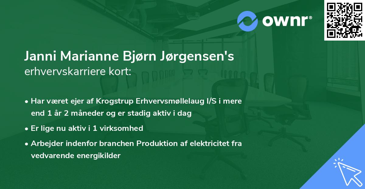 Janni Marianne Bjørn Jørgensen's erhvervskarriere kort