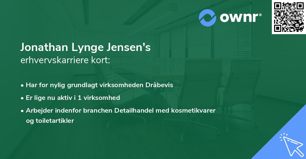 Jonathan Lynge Jensen's erhvervskarriere kort