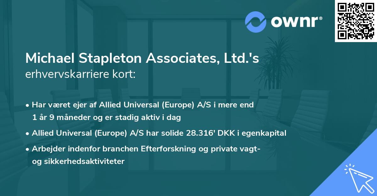Michael Stapleton Associates, Ltd.'s erhvervskarriere kort
