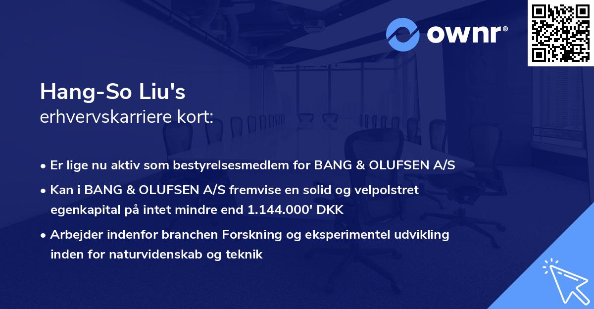 Hang-So Liu's erhvervskarriere kort