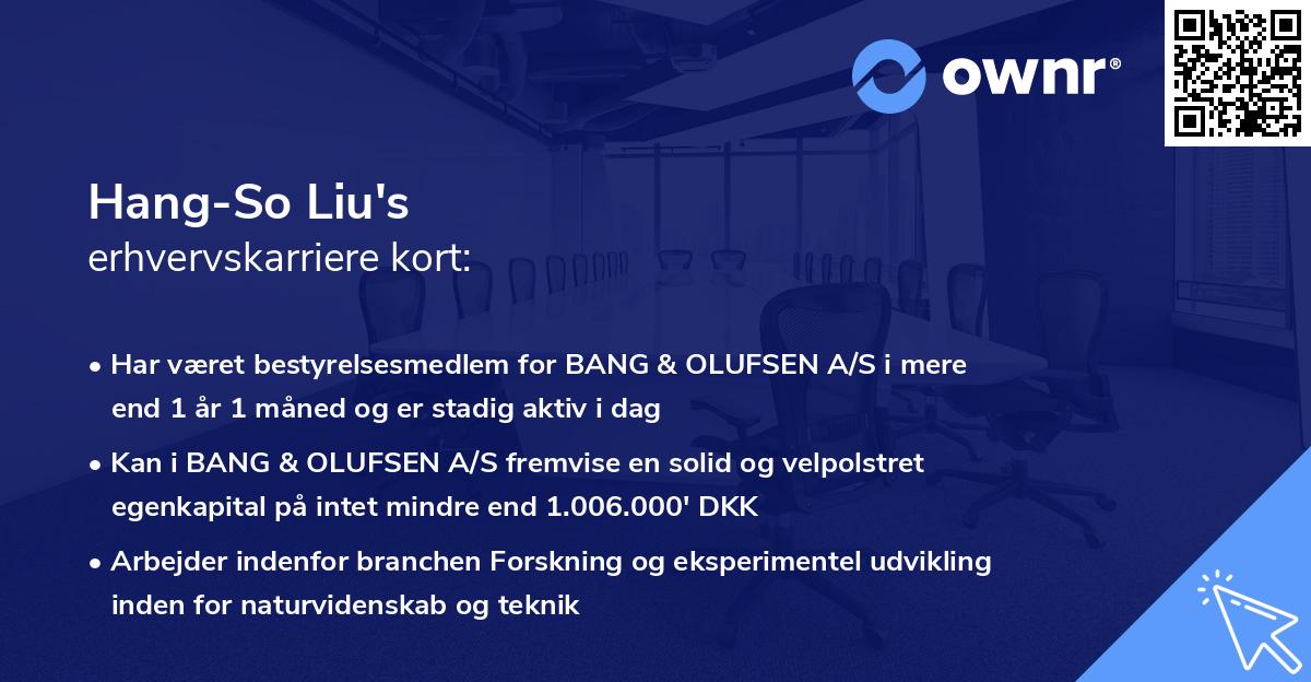 Hang-So Liu's erhvervskarriere kort