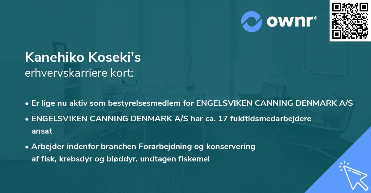 Kanehiko Koseki's erhvervskarriere kort