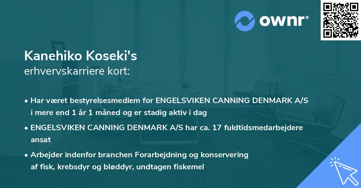 Kanehiko Koseki's erhvervskarriere kort