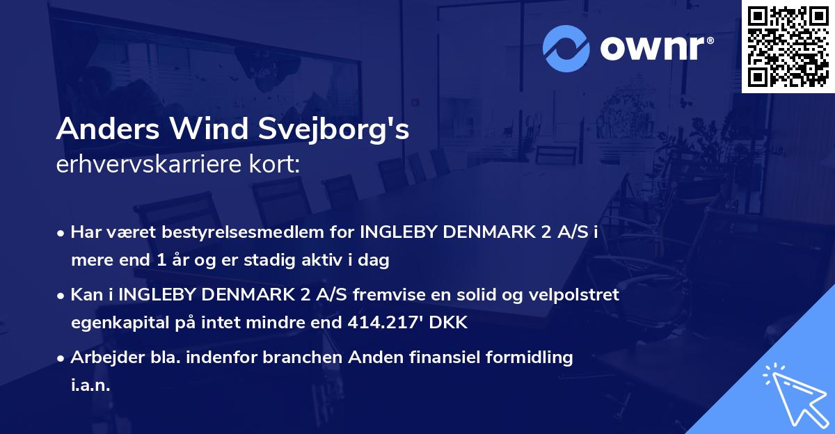 Anders Wind Svejborg's erhvervskarriere kort