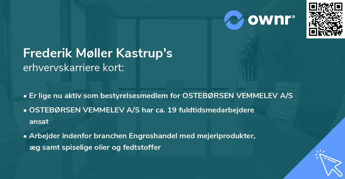 Frederik Møller Kastrup's erhvervskarriere kort