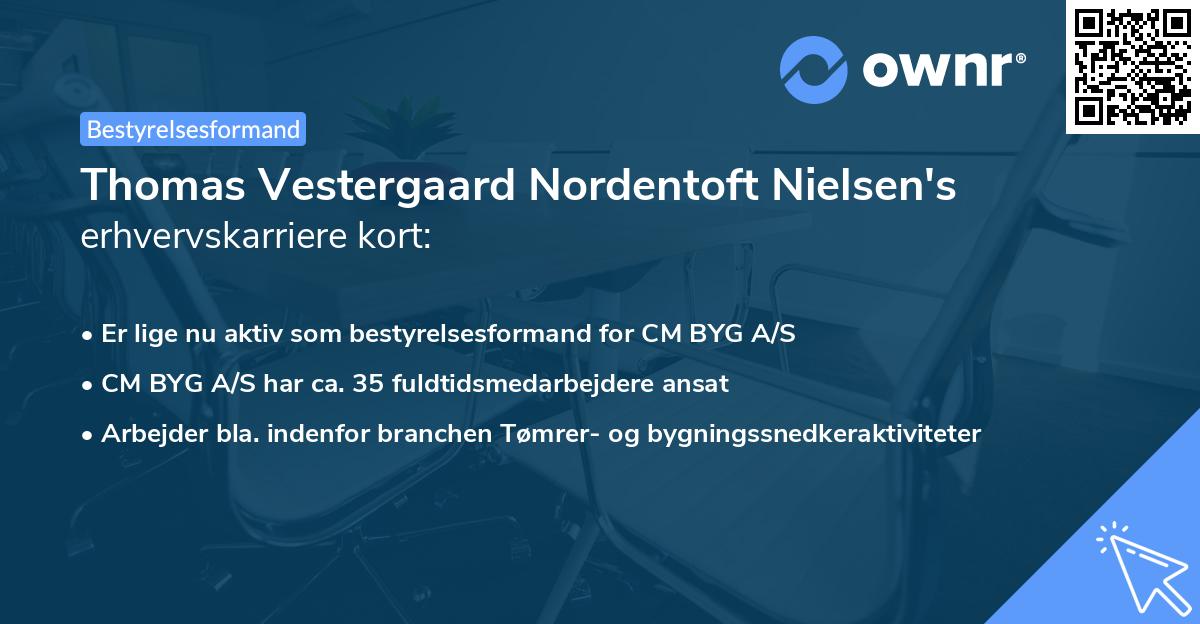 Thomas Vestergaard Nordentoft Nielsen's erhvervskarriere kort
