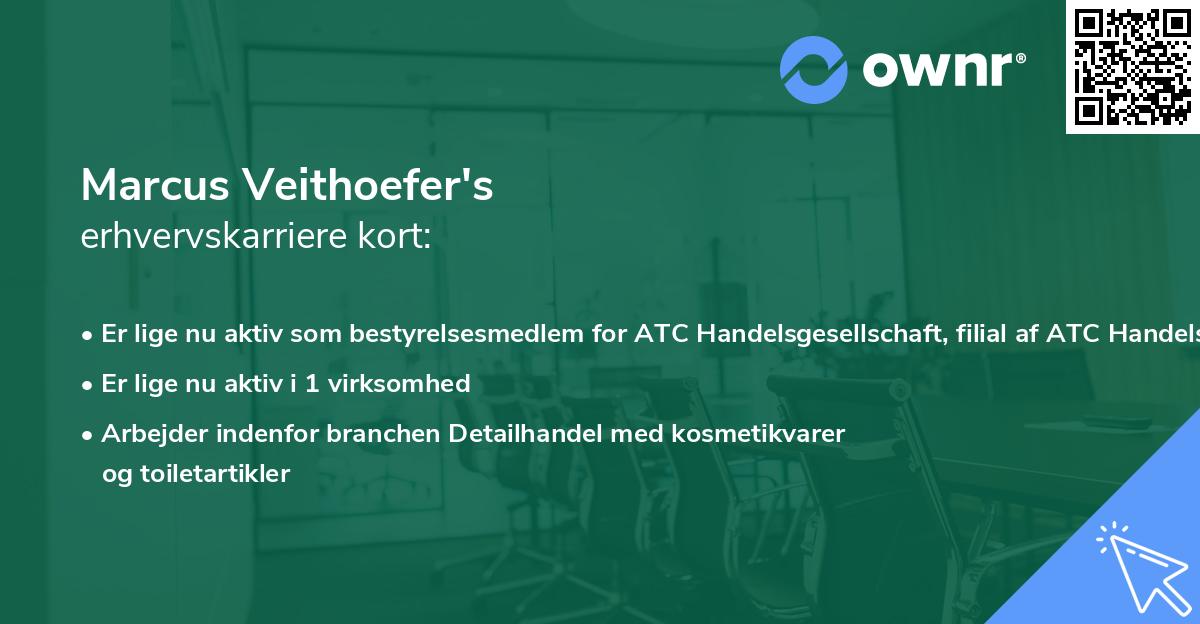 Marcus Veithoefer's erhvervskarriere kort