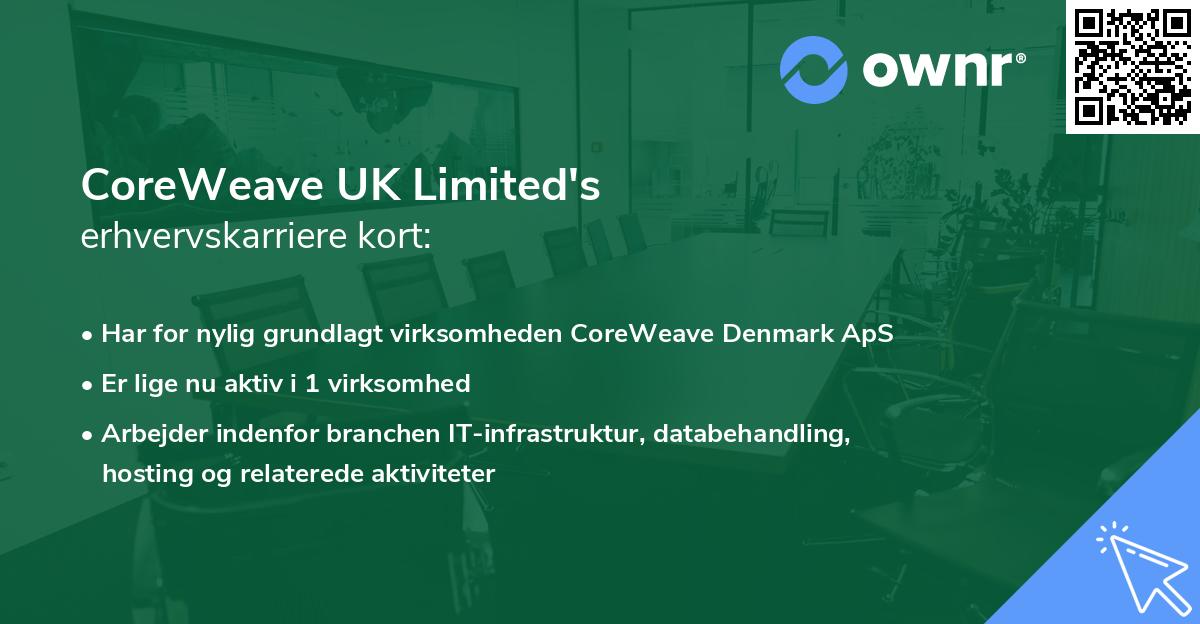 CoreWeave UK Limited's erhvervskarriere kort
