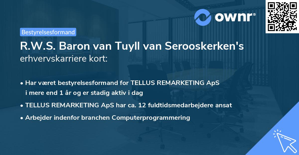 R.W.S. Baron van Tuyll van Serooskerken's erhvervskarriere kort