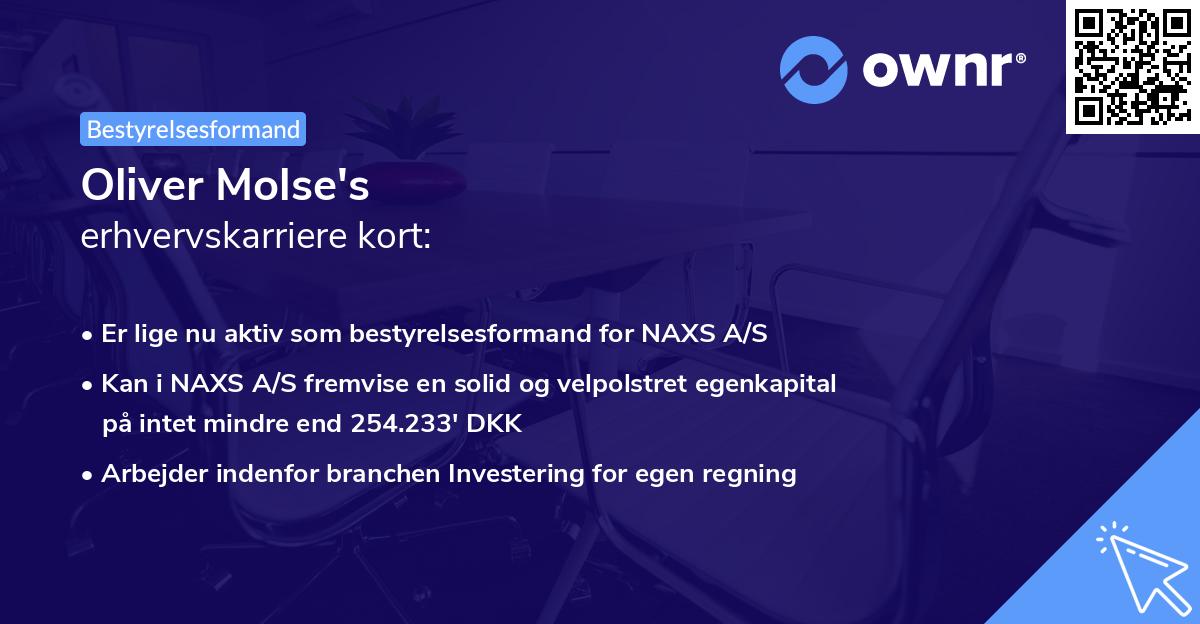 Oliver Molse's erhvervskarriere kort