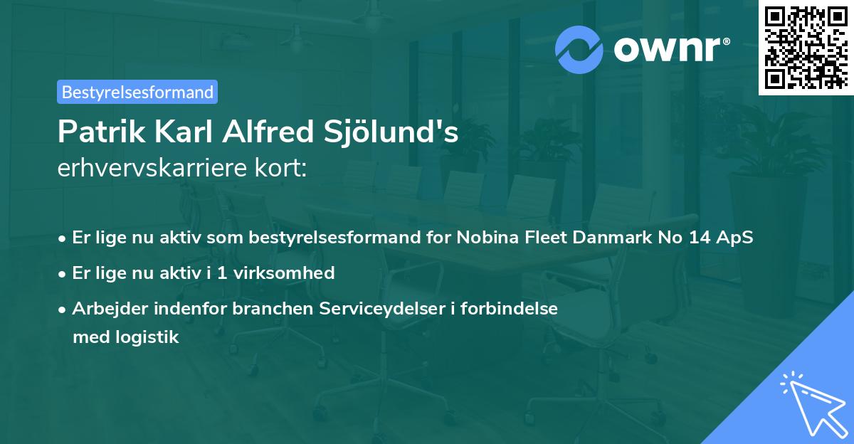 Patrik Karl Alfred Sjölund's erhvervskarriere kort
