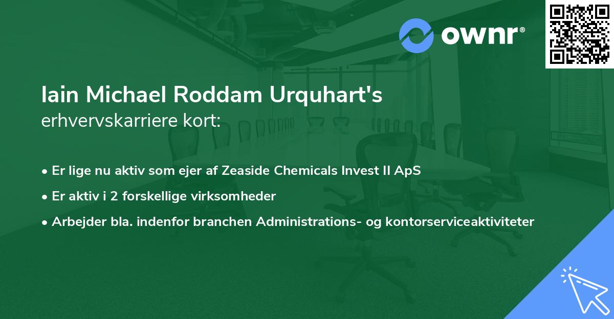 Iain Michael Roddam Urquhart's erhvervskarriere kort