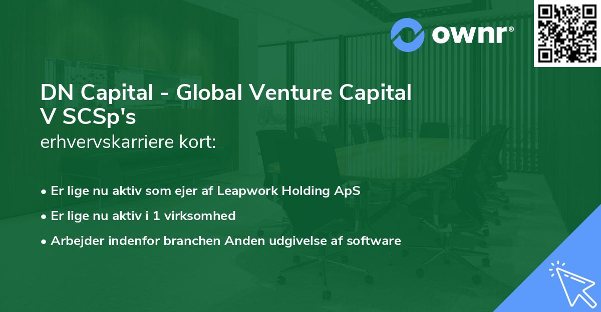 DN Capital - Global Venture Capital V SCSp's erhvervskarriere kort