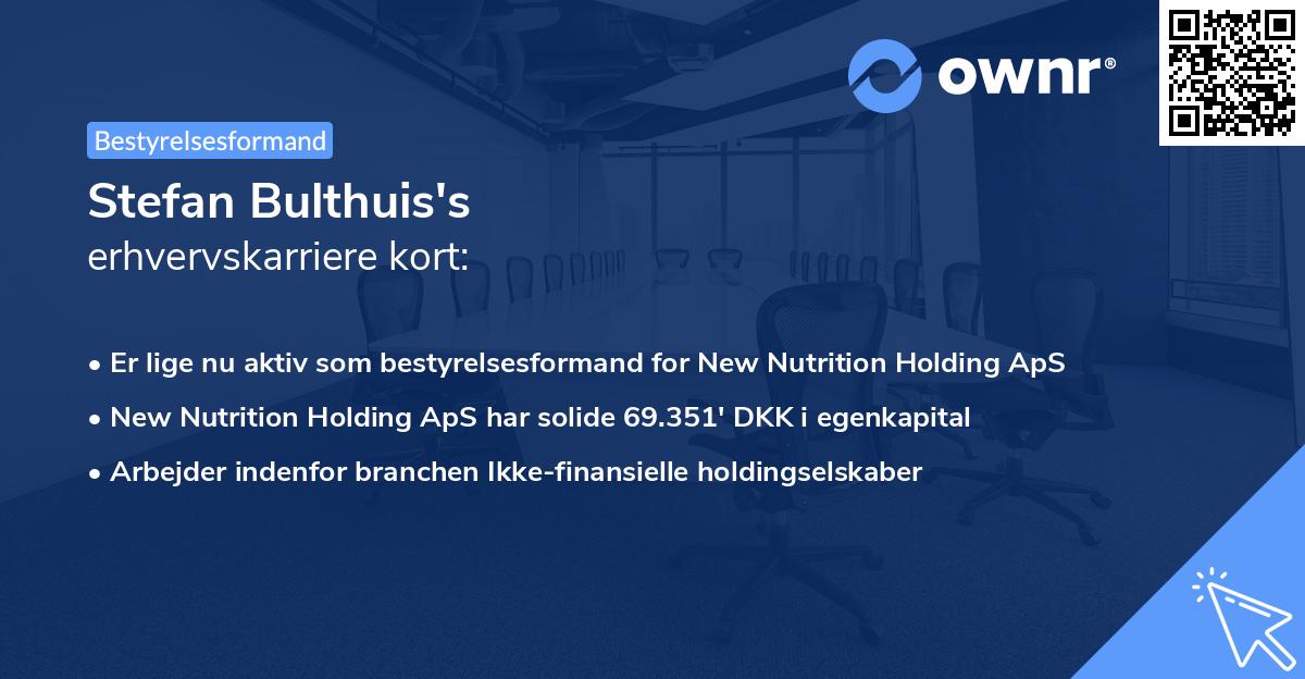 Stefan Bulthuis's erhvervskarriere kort
