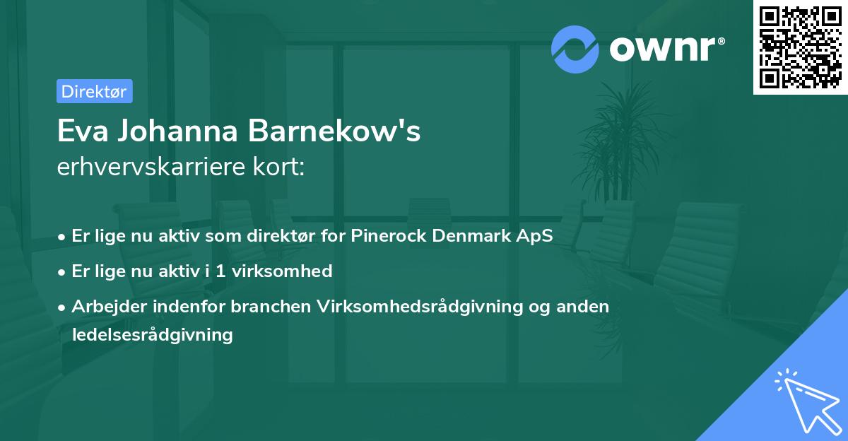 Eva Johanna Barnekow's erhvervskarriere kort
