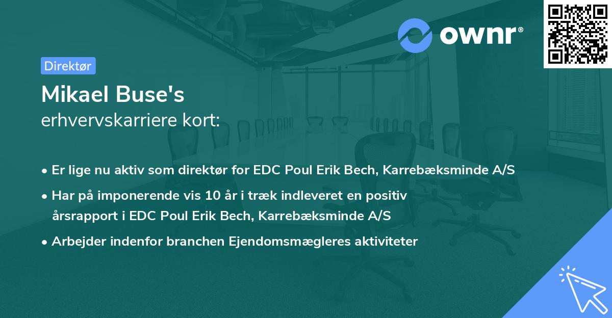 Mikael Buse's erhvervskarriere kort