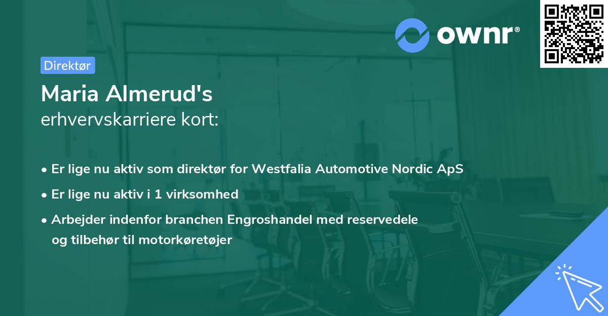 Maria Almerud's erhvervskarriere kort