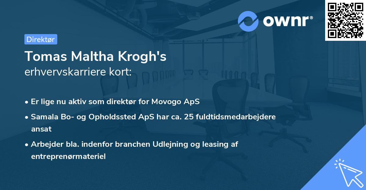 Tomas Maltha Krogh's erhvervskarriere kort