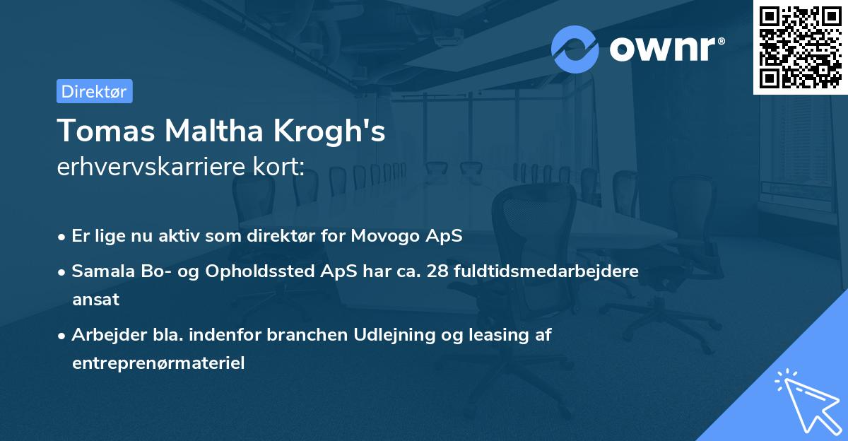 Tomas Maltha Krogh's erhvervskarriere kort