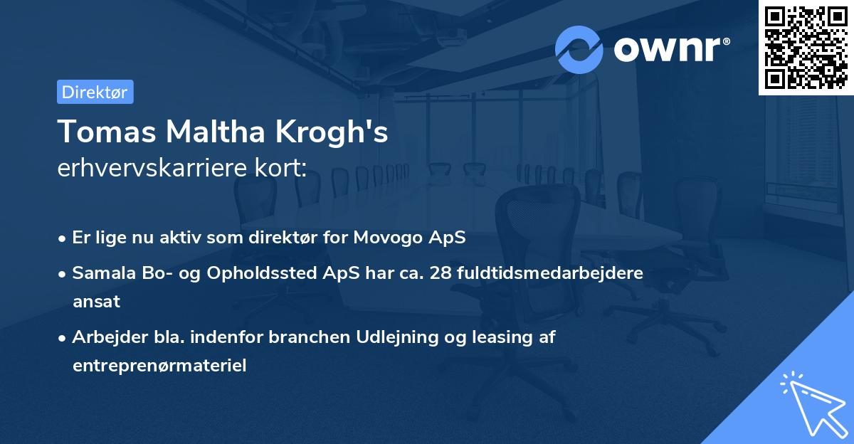 Tomas Maltha Krogh's erhvervskarriere kort