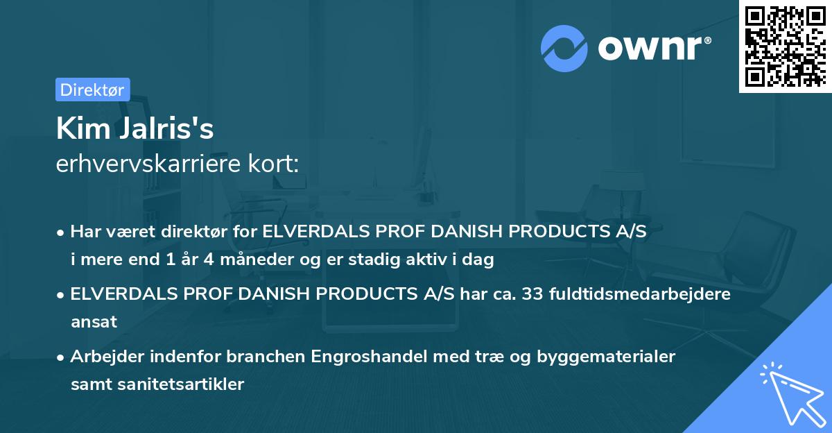 Kim Jalris's erhvervskarriere kort