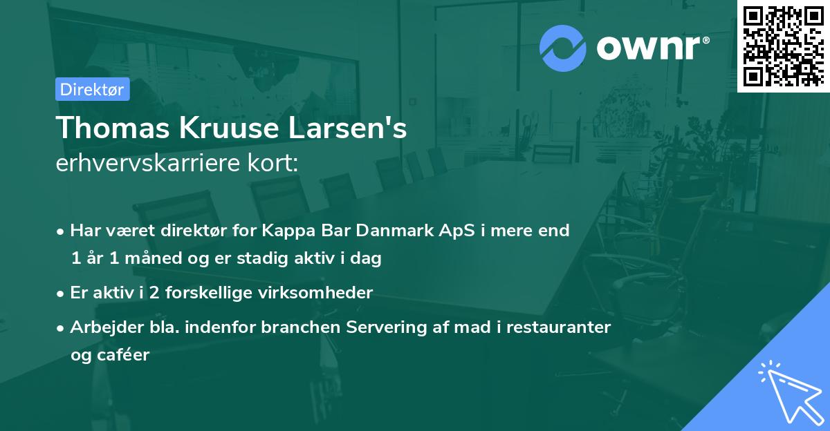 Thomas Kruuse Larsen's erhvervskarriere kort