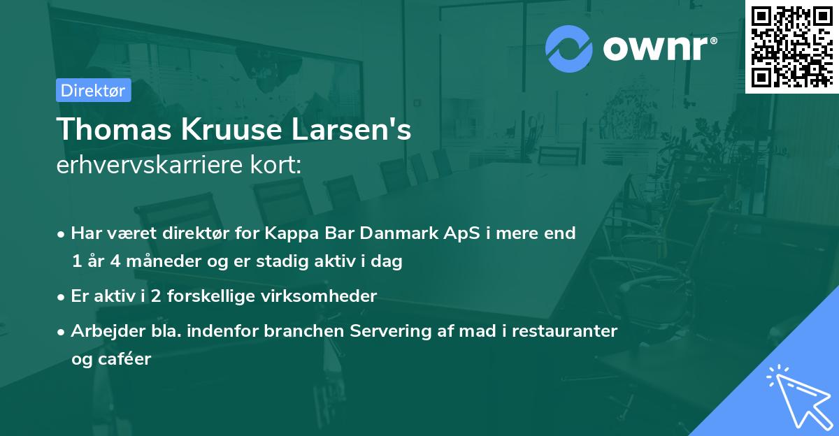 Thomas Kruuse Larsen's erhvervskarriere kort